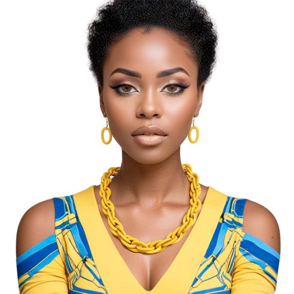 Necklace Retro Yellow Double Link Set for Women Cheap