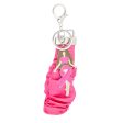 Silver Pink Wristlet Woman Keychain Discount