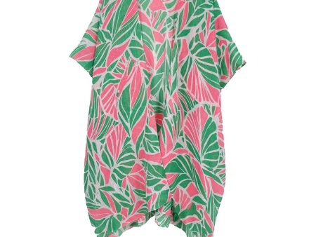 AKA Kimono Lurex Tropical Pink Orange and Green Cheap