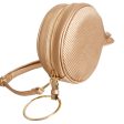 Gold Ribbed Circle Crossbody Wristlet Cheap