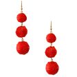 Red Sequin Ball Earrings For Cheap