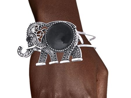 Black Elephant Hinge Bracelet Cheap