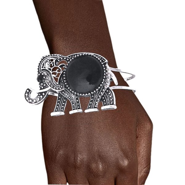 Black Elephant Hinge Bracelet Cheap