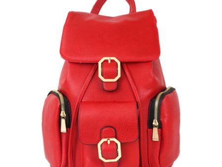 Red Triple Pocket Backpack For Sale