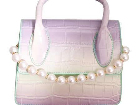 Purple and Green Croc Flap Satchel Handbag Online Hot Sale