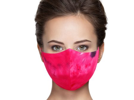 Fuchsia and Black Tie Dye Mask Cheap