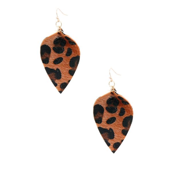 Small Leopard Fur Leaf Earrings Supply