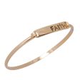 Gold Faith Cross Hook Bangle Hot on Sale