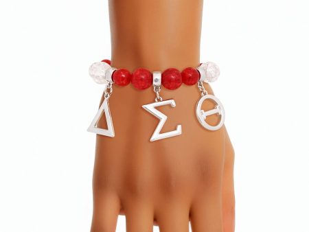 DST Bracelet Red Bead Delta Charm Bracelet for Women Sale