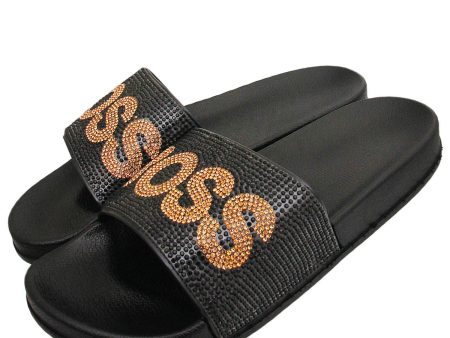 Size 10 BOSS Black Slides Fashion