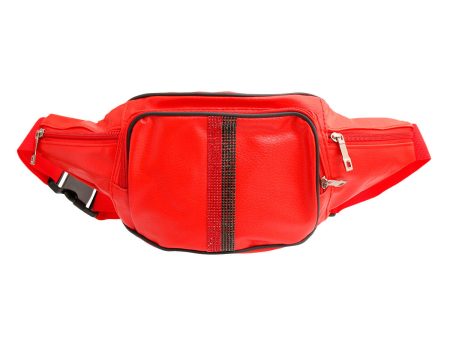 Red & Ready: Stripe Fanny Pack on Sale