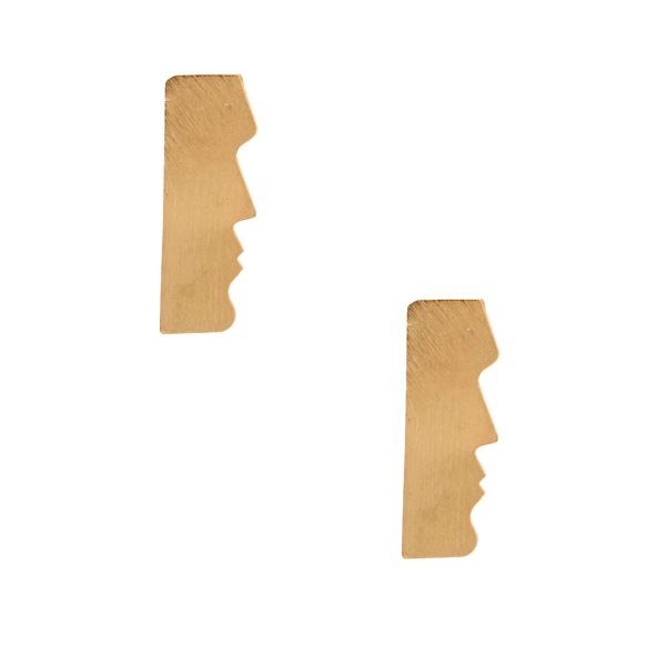 Gold Brass Easter Island Earrings on Sale