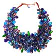 Blue Bead and Copper Bib Necklace Online Sale