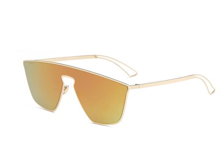 Orange Futuristic Flat Lens Sunglasses For Discount