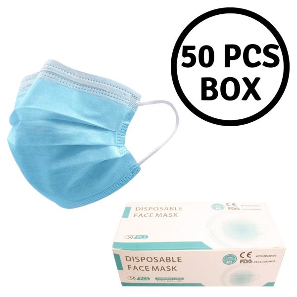 50 Pcs Triple Filtration Face Masks For Sale