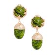 Drop Green Gold Medium Statement Earring for Women Hot on Sale