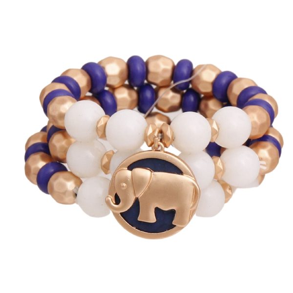 Blue Elephant Charm 3 Pcs Bracelets Fashion