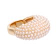 Cream Pearl Rounded Cocktail Ring Cheap