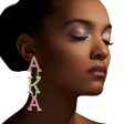 AKA Dangle Pink Green Large AKA Earrings Online now