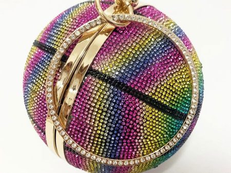 Rainbow Rhinestone Basketball Clutch | 5.5 Inches Discount