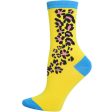 Yellow Blue Cheetah Crew Socks Supply