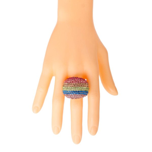 Rainbow Rainbow and Gold Dome Ring Online Sale