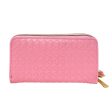 Zipper Wallet Pink Woven Wristlet for Women For Discount