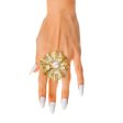 Gold Pleated Wavy Stone Ring For Cheap