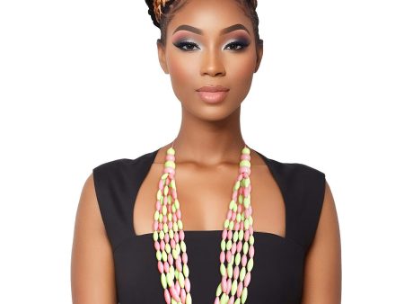 AKA Long Pink Green Toggle Necklace For Cheap