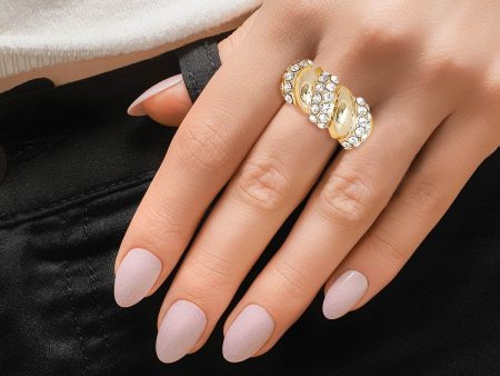 Gold Twisted Swivel Cocktail Ring Discount