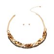 Elegant Gold Leopard Link Set For Cheap