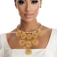 Collar Gold Metal Ball Drop Bib Necklace for Women For Discount