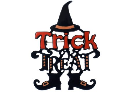 Trick or Treat Halloween Black Pin Fashion