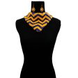 Yellow & Blue Chevron Scarf Set Discount