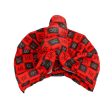 Red MK Tall Twist Knot Turban Fashion