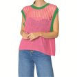 AKA Vest Top Pink and Green Crochet Discount