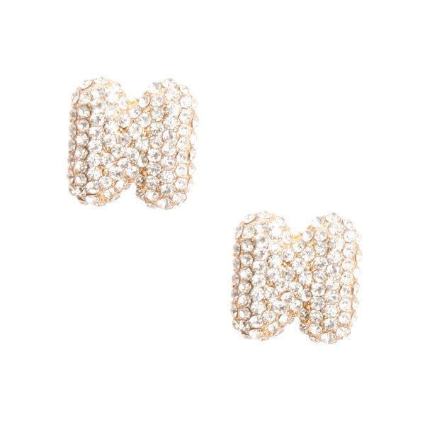 Letter N Rhinestone Studs Fashion