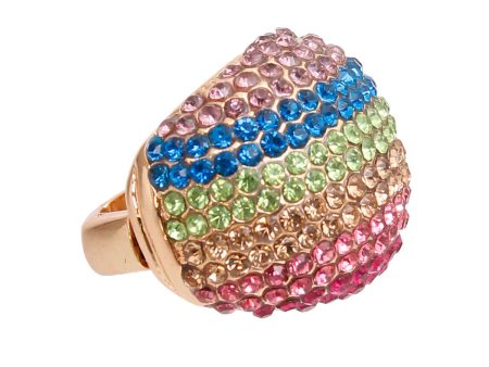 Rainbow Rainbow and Gold Dome Ring Online Sale