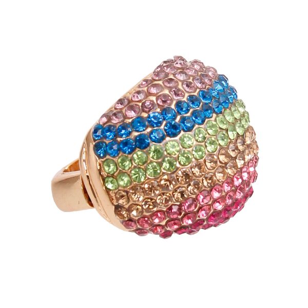 Rainbow Rainbow and Gold Dome Ring Online Sale