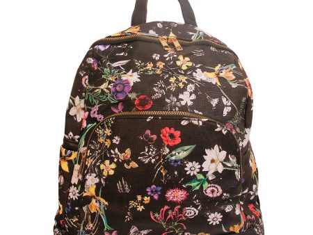 Black Leather Floral Backpack Online Sale