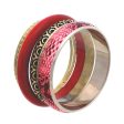 Burgundy Snake Skin Bangle Set Online Sale