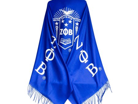 ZPB Sorority Blue Shield Fashion Shawl Scarf on Sale