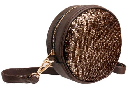 Bronze Glitter Circle Crossbody Fanny Online Hot Sale