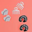 Silver 3 Pcs Black Girl Afro Studs Fashion