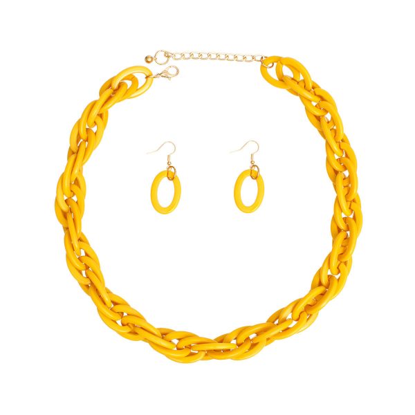 Necklace Retro Yellow Double Link Set for Women Cheap