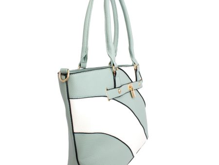 Tote Light Green and White Stripe Handbag Women Online