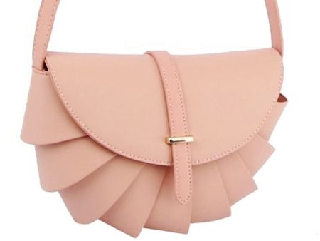 Blush Pleated Semicircle Crossbody Fashion