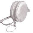 Silver Ribbed Circle Crossbody Wristlet Sale