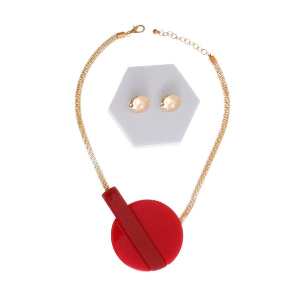 Geometric Red Magnet Necklace Supply