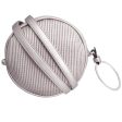 Silver Ribbed Circle Crossbody Wristlet Sale